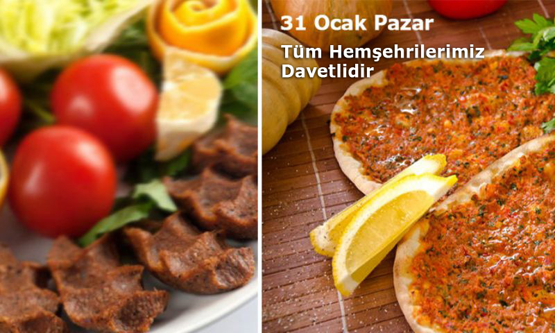 31 Ocak Pazar Gn Derneimizin Yemekli toplants olacaktr.